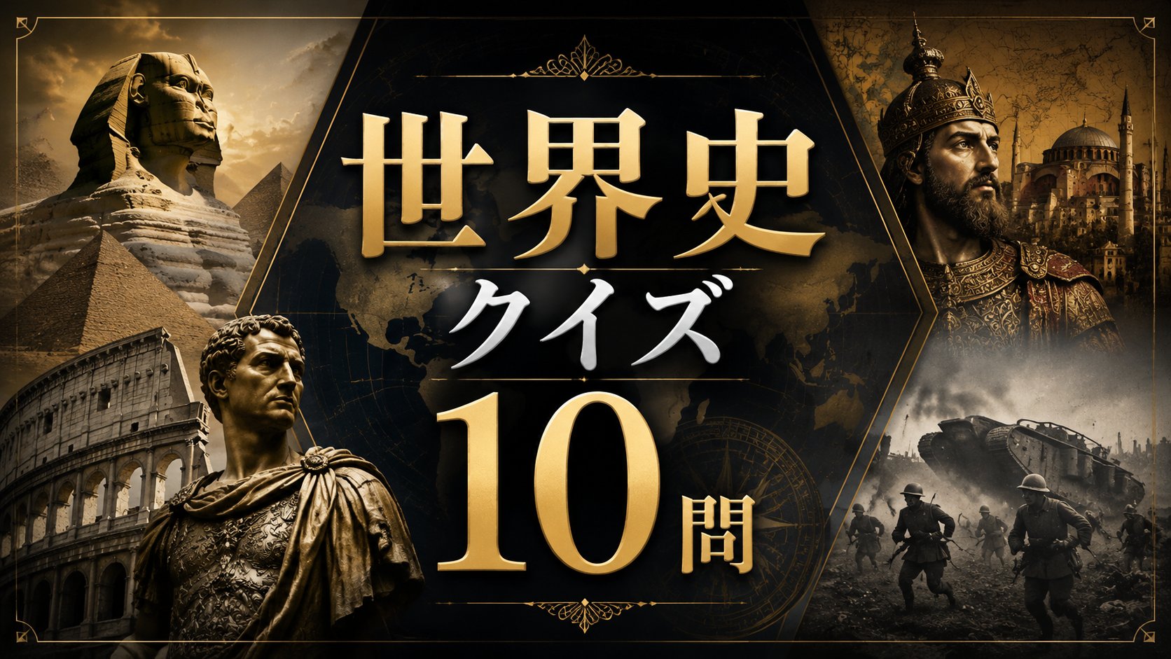 【難問】世界史クイズ10問！あなたは何文字目で押せる？